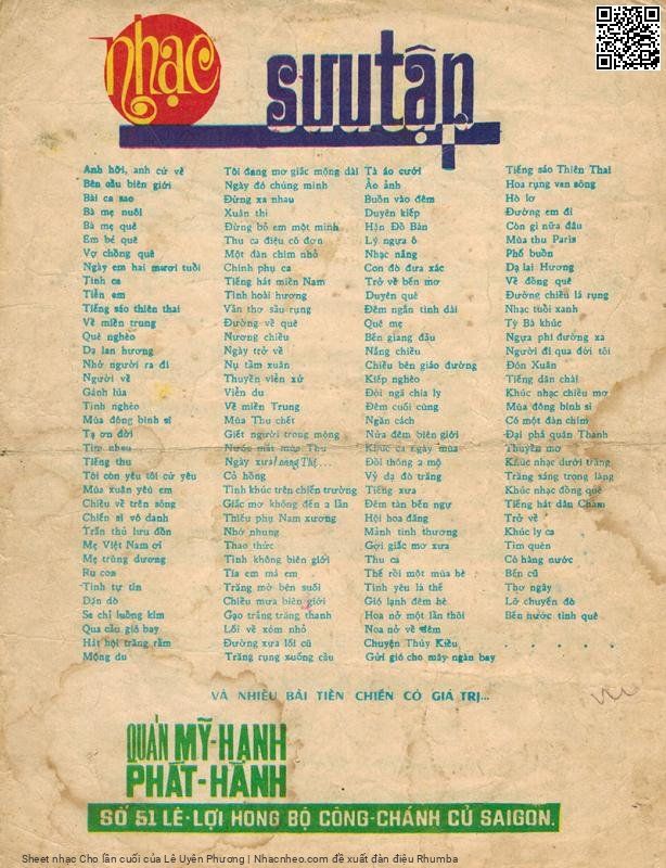 Page 4 of Sheet music PDF Cho lần cuối - Lê Uyên Phương