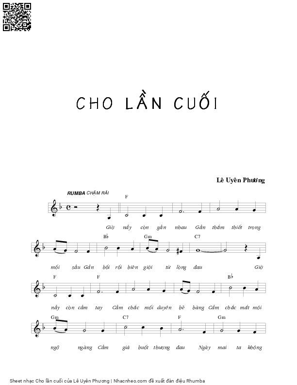 Page 5 of Sheet music PDF Cho lần cuối - Lê Uyên Phương