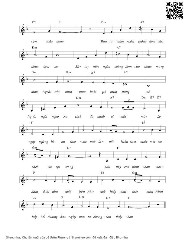 Page 6 of Sheet music PDF Cho lần cuối - Lê Uyên Phương