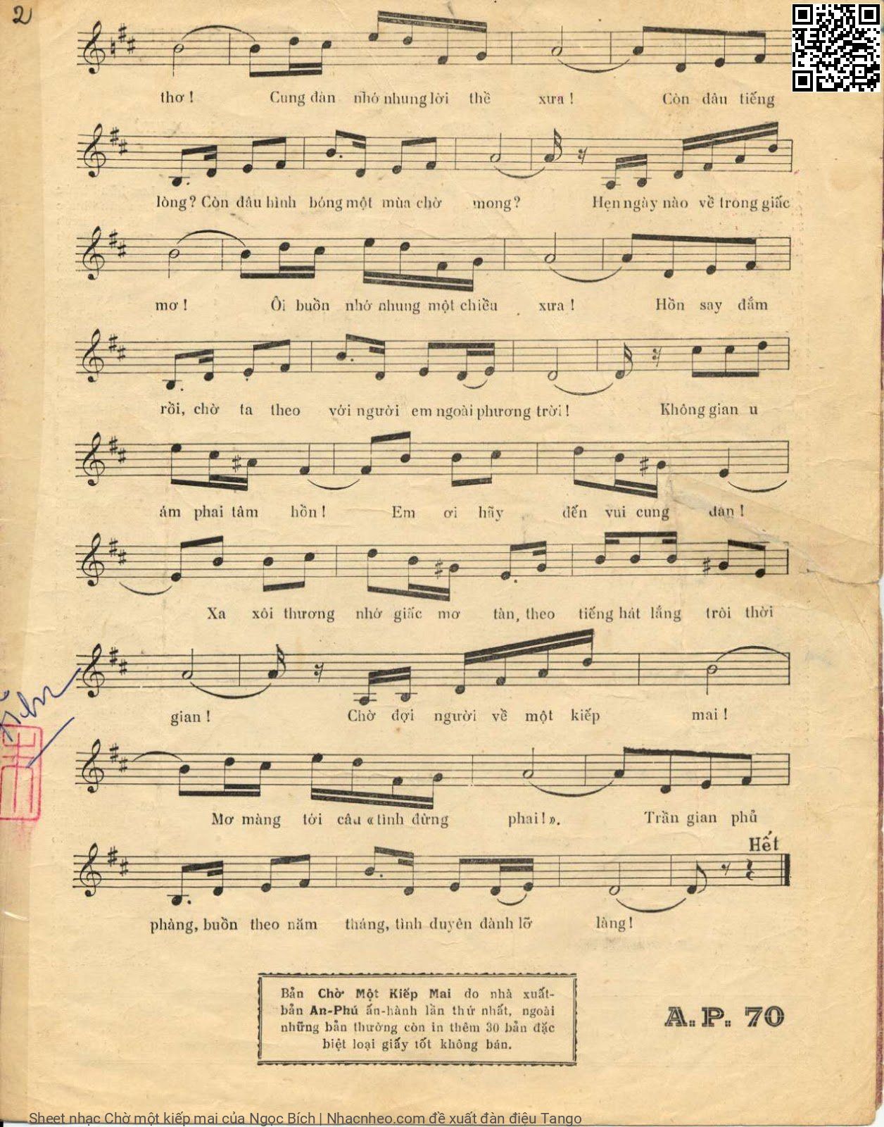 Page 3 of Sheet music PDF Chờ một kiếp mai - Ngọc Bích
