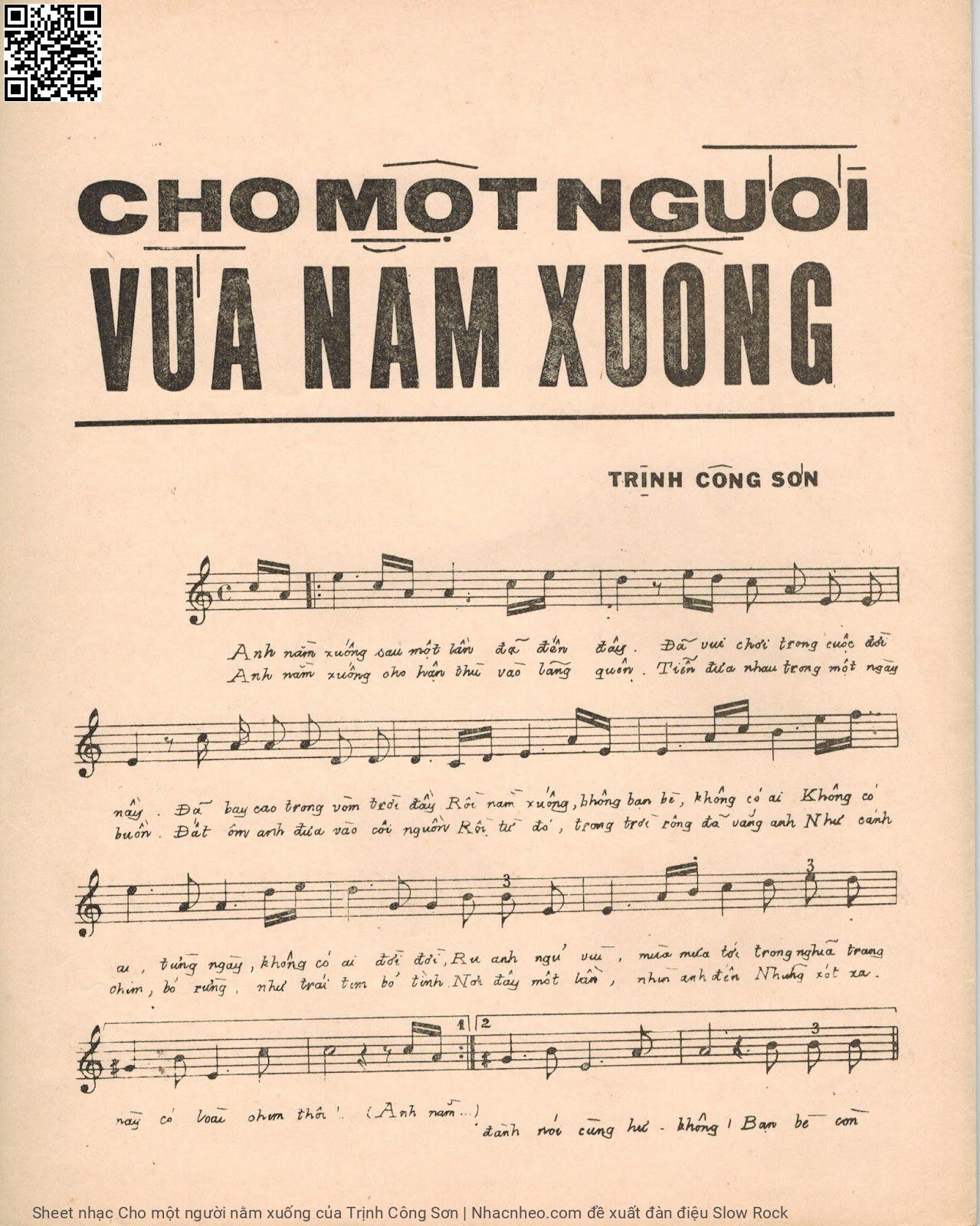 Page 5 of Sheet music PDF Cho một người nằm xuống - Trịnh Công Sơn