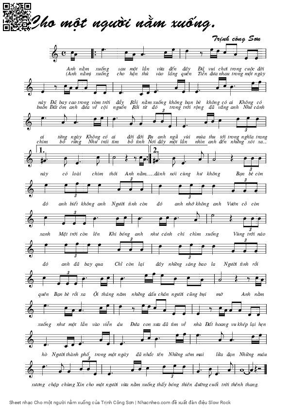 Page 8 of Sheet music PDF Cho một người nằm xuống - Trịnh Công Sơn