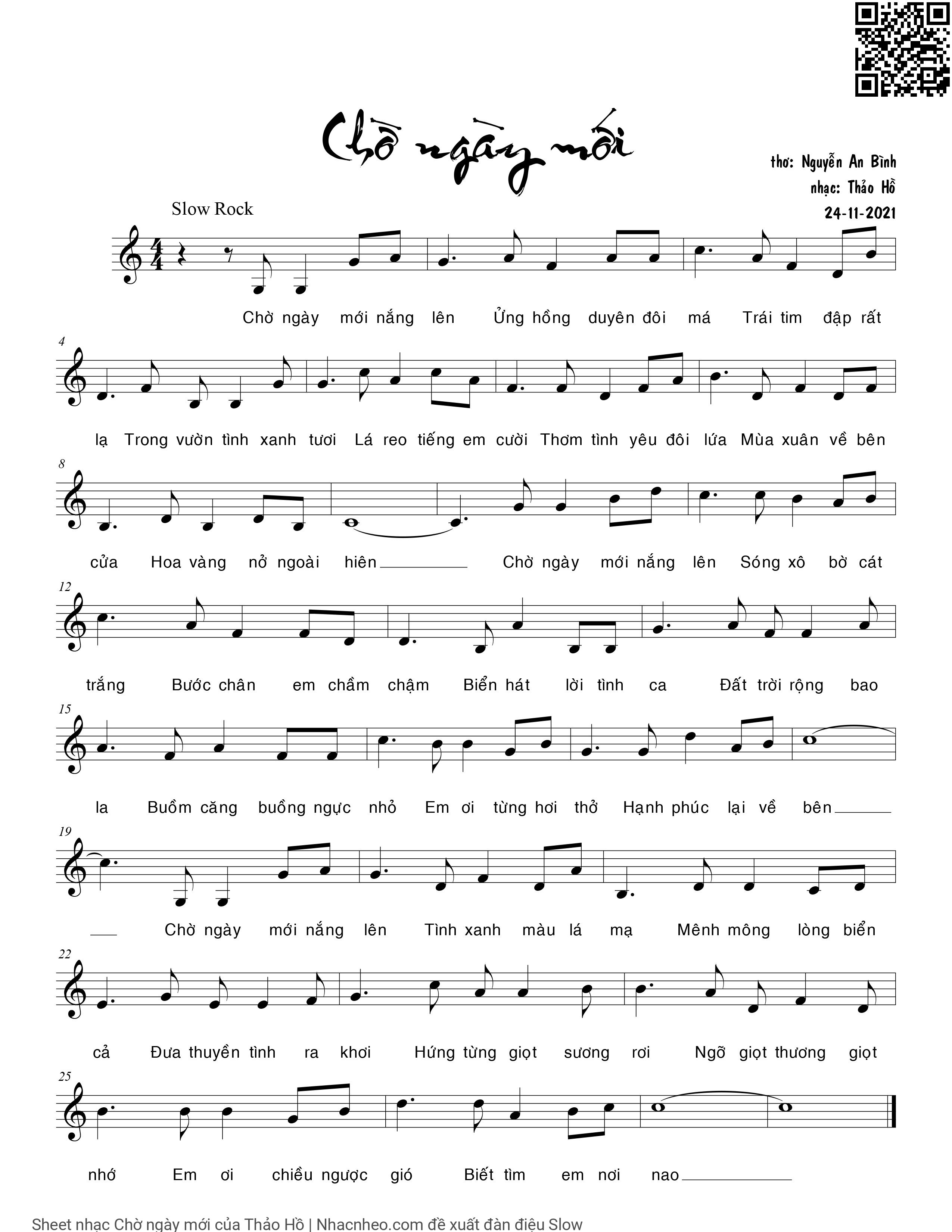 Sheet PDF of Chờ ngày mới