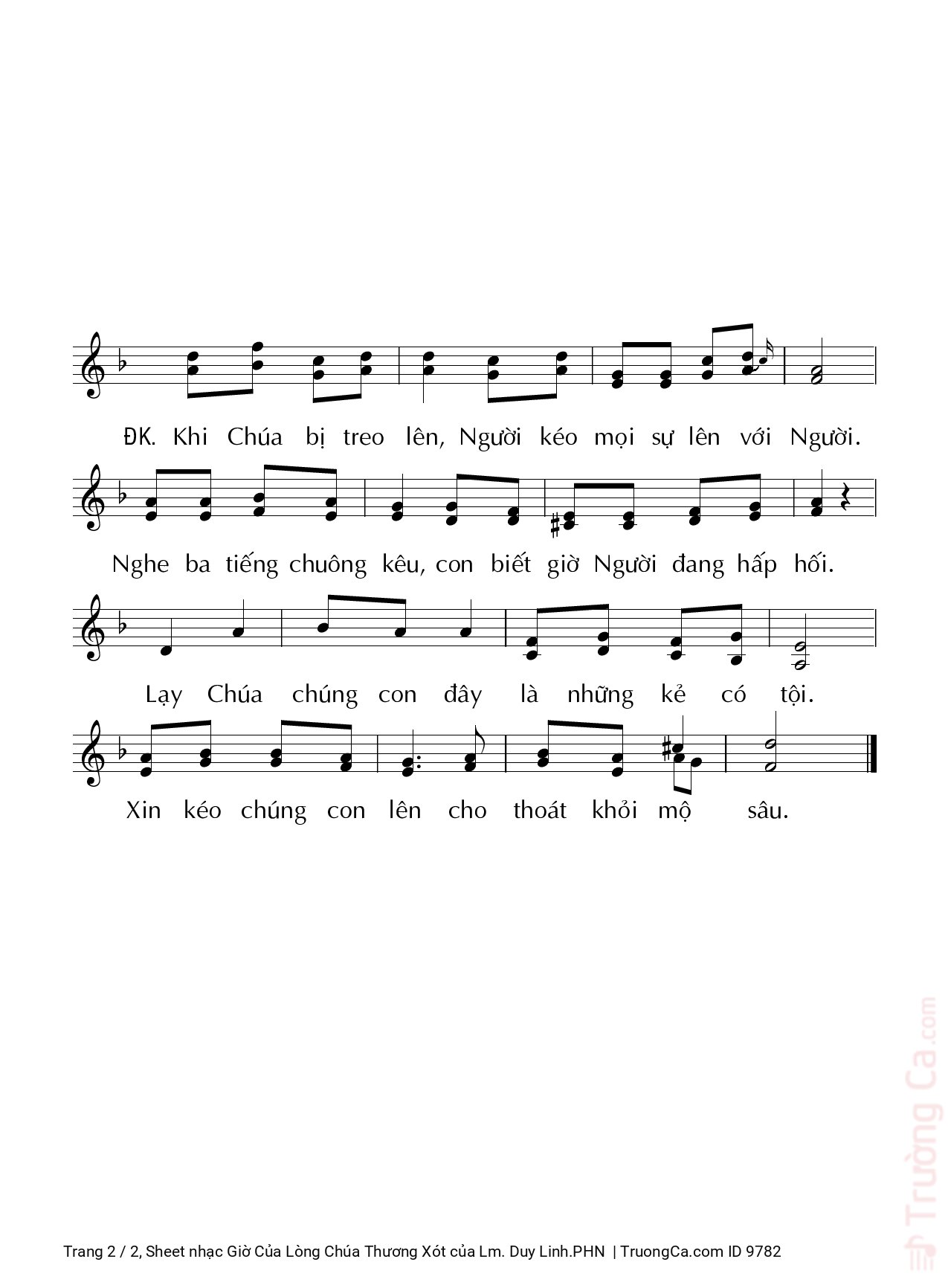 Page 2 of Sheet music PDF Giờ Của Lòng Chúa Thương Xót - Lm. Duy Linh.PHN