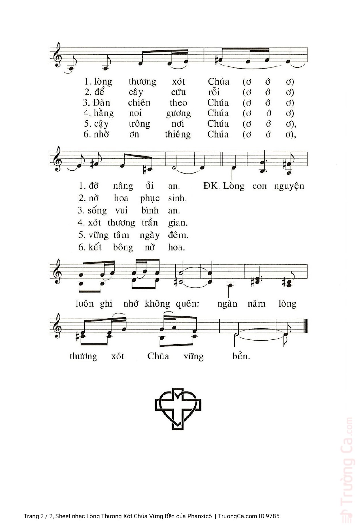 Page 2 of Sheet music PDF Lòng Thương Xót Chúa Vững Bền - Phanxicô