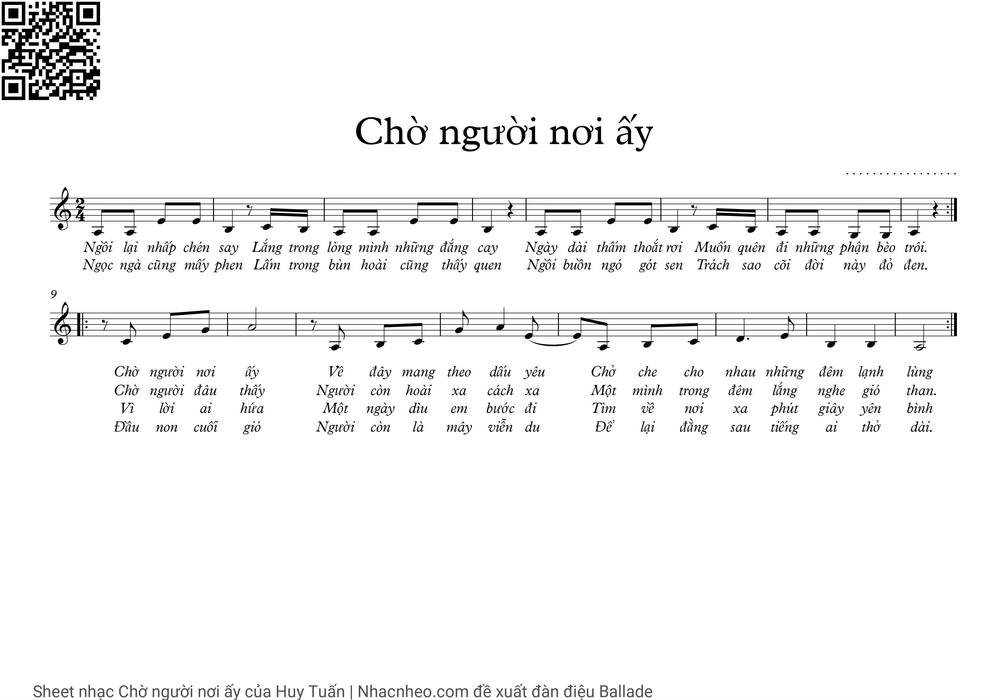 Sheet PDF of Chờ người nơi ấy