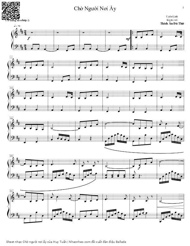 Page 2 of Sheet music PDF Chờ người nơi ấy - Huy Tuấn
