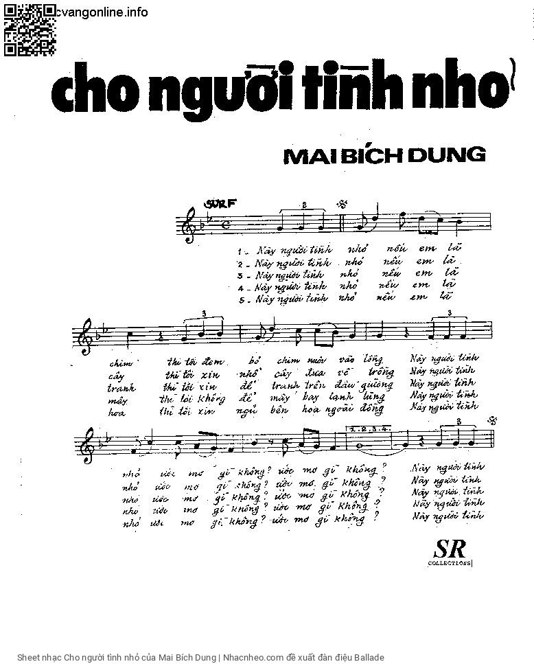 Page 2 of Sheet music PDF Cho người tình nhỏ - Mai Bích Dung