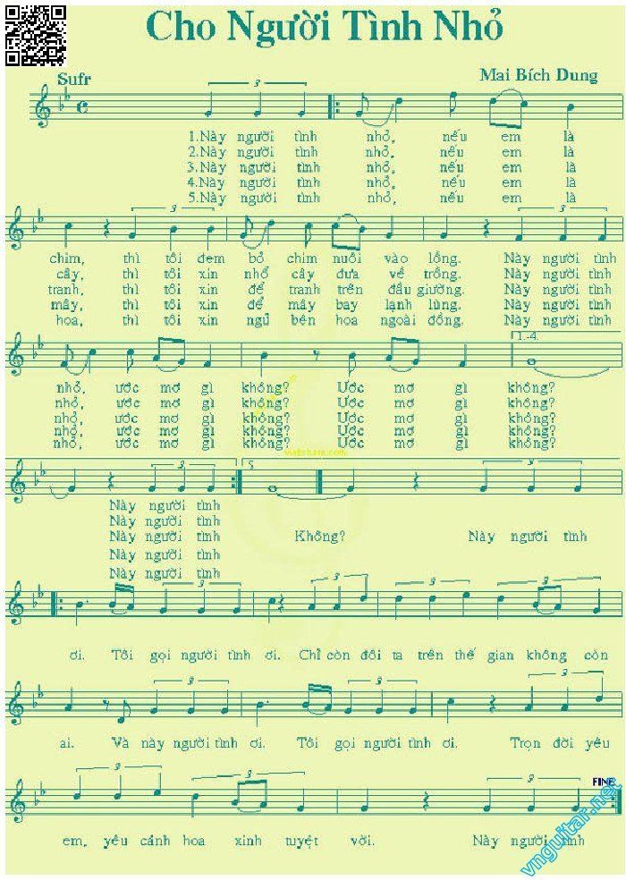Page 4 of Sheet music PDF Cho người tình nhỏ - Mai Bích Dung