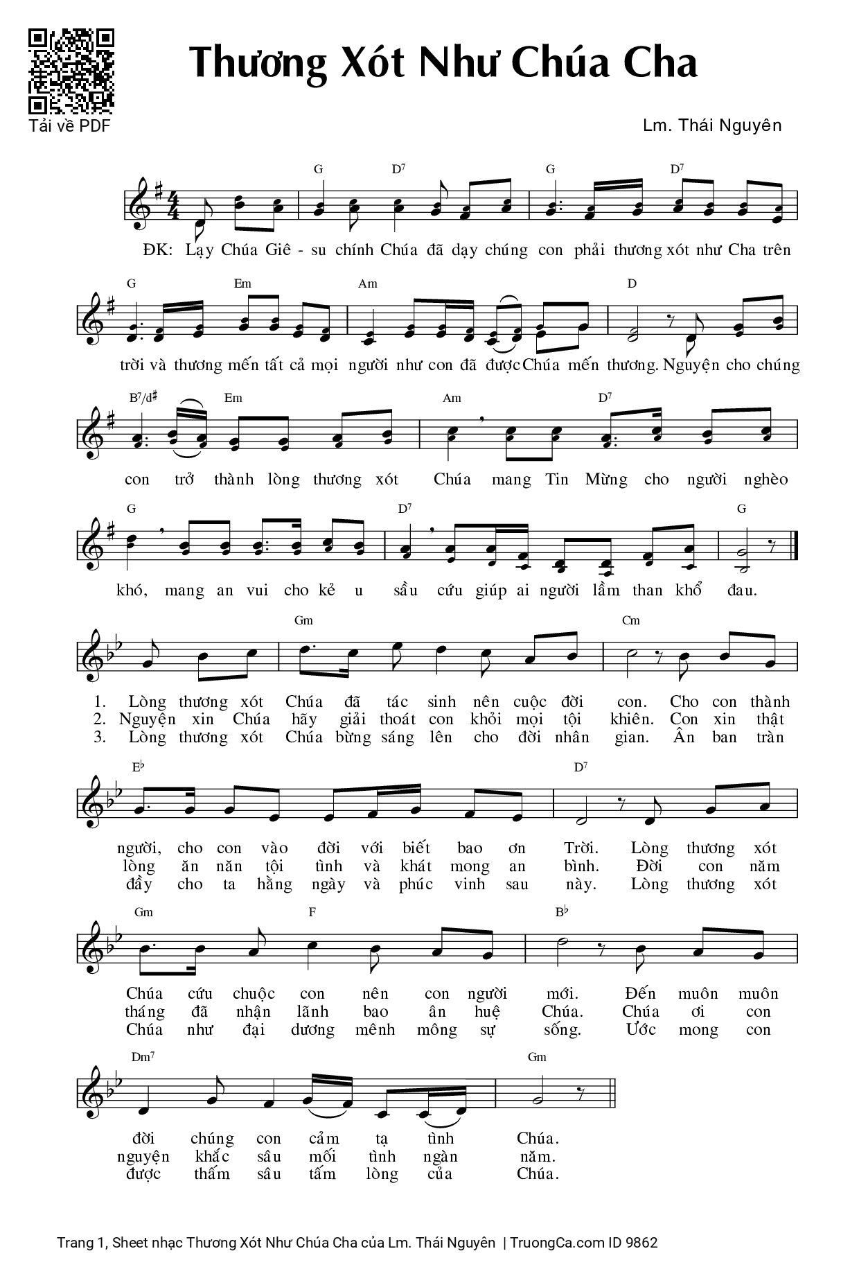 Sheet PDF of Thương Xót Như Chúa Cha