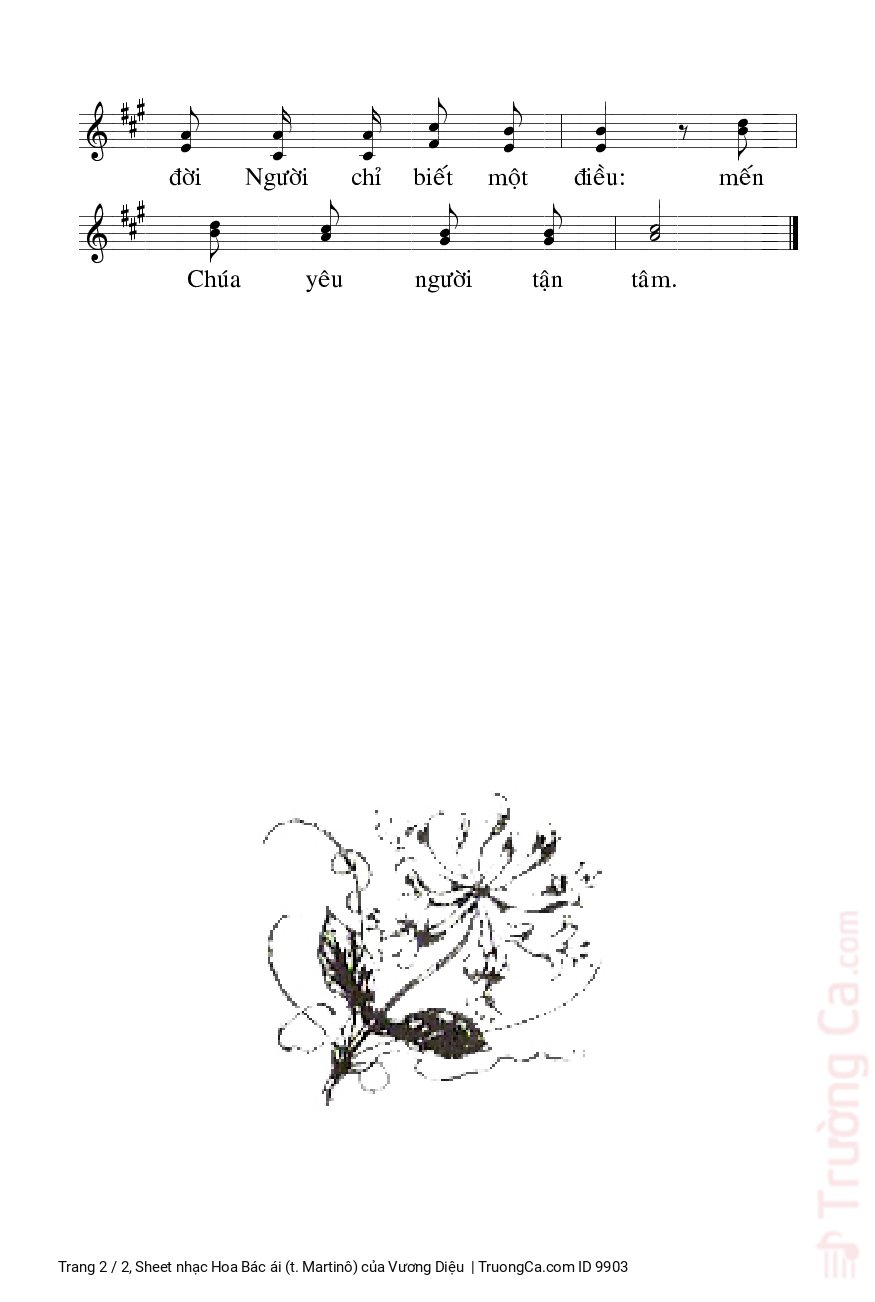 Page 2 of Sheet music PDF Hoa Bác ái (t. Martinô) - Vương Diệu