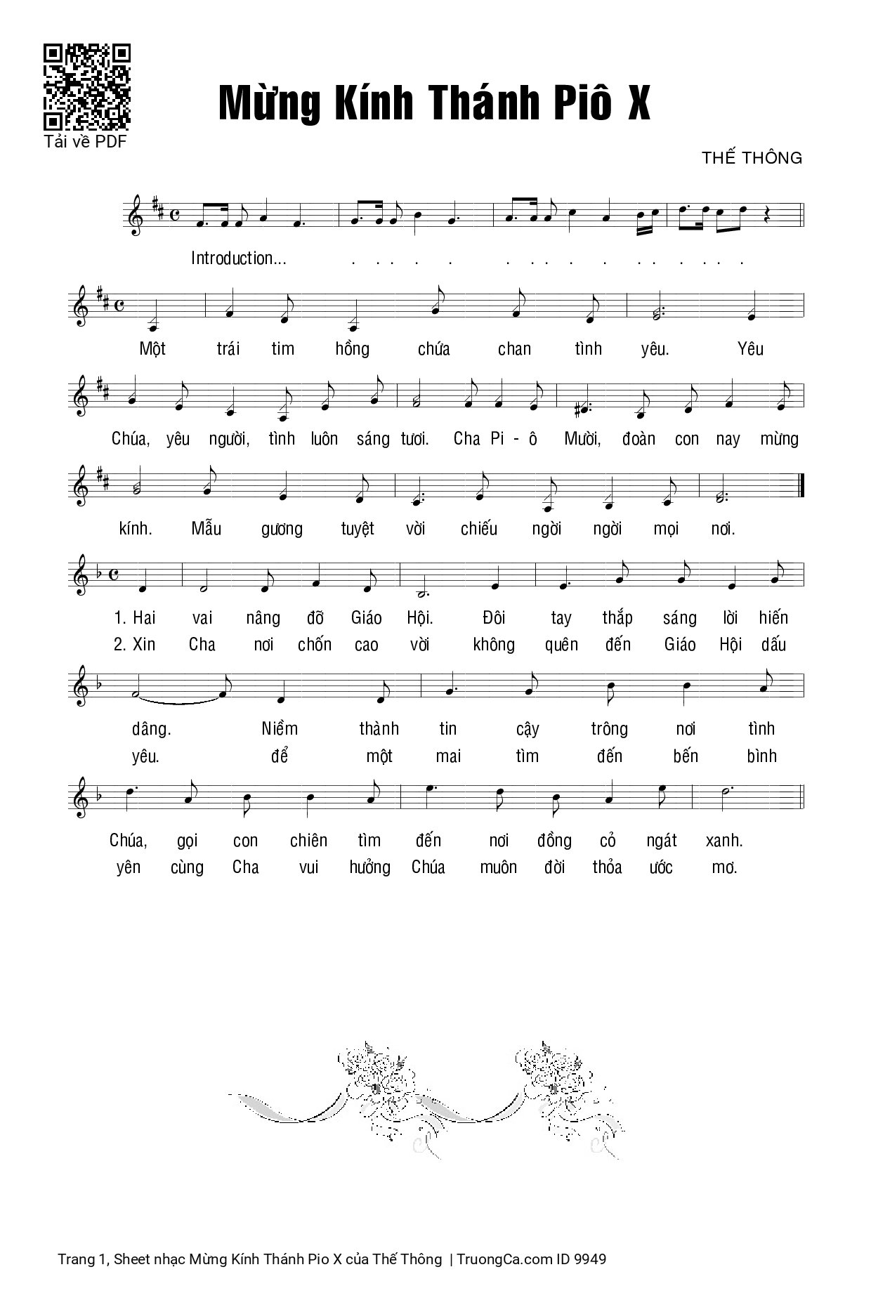 Sheet PDF of Mừng Kính Thánh Pio X