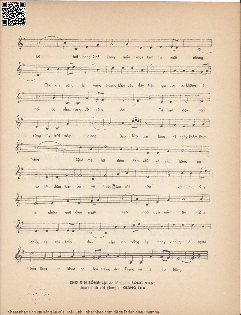 Page 3 of Sheet music PDF Cho xin sống lại - Hoài Linh
