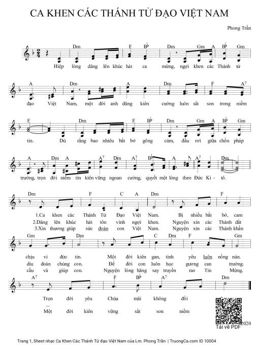 Ca Khen Các Thánh Tử đạo Việt Nam