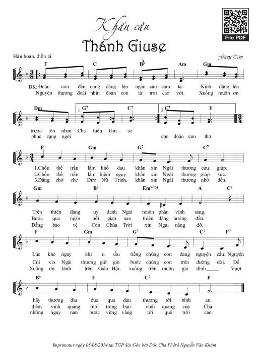 Sheet PDF of Khấn Cầu Thánh Giuse
