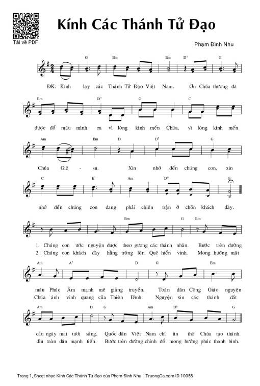 Kính Các Thánh Tử đạo