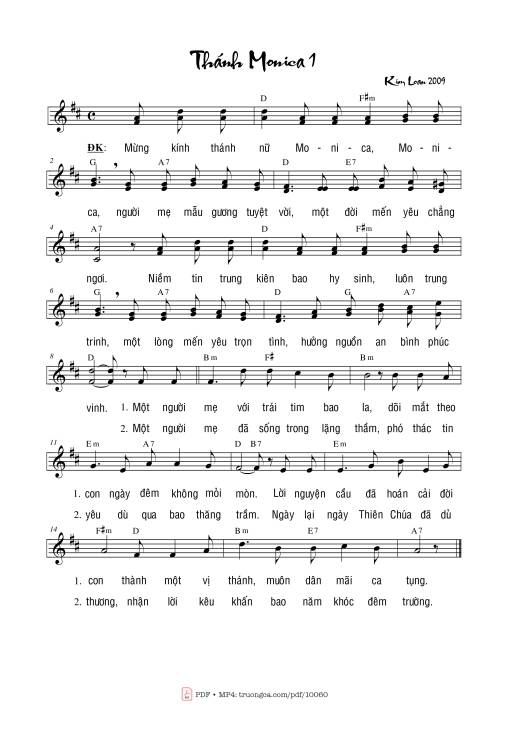 Sheet PDF of Thánh Monica 1