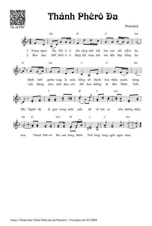 Sheet PDF of Thánh Phêrô đa