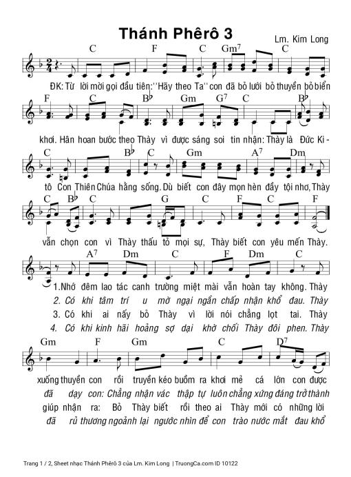 Sheet PDF of Thánh Phêrô 3