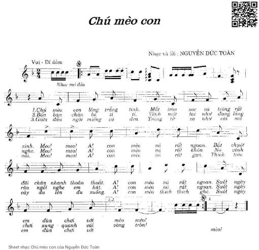 Sheet PDF of Chú mèo con - Nguyễn Đức Toàn