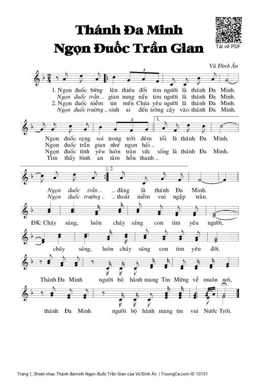 Sheet PDF of Thánh đaminh Ngọn đuốc Trần Gian