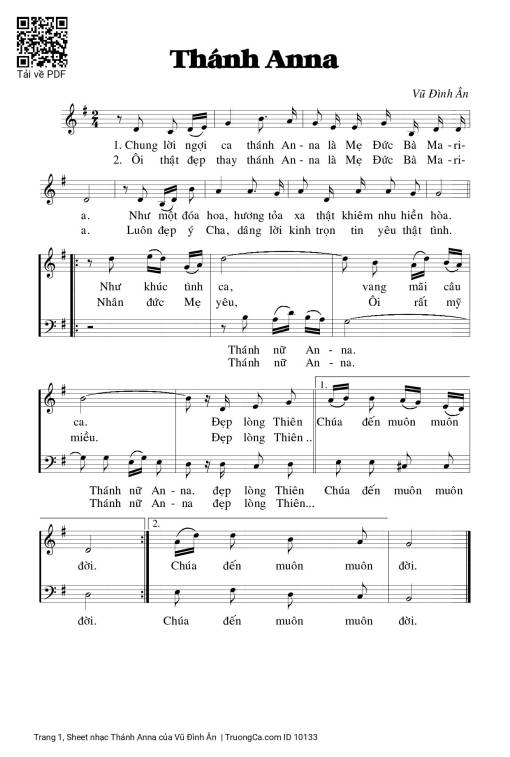 Sheet PDF of Thánh Anna - Vũ Đình Ân
