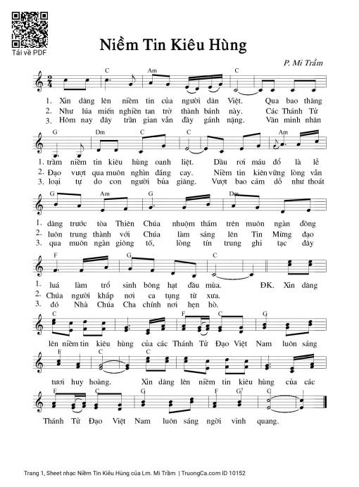 Sheet PDF of Niềm Tin Kiêu Hùng