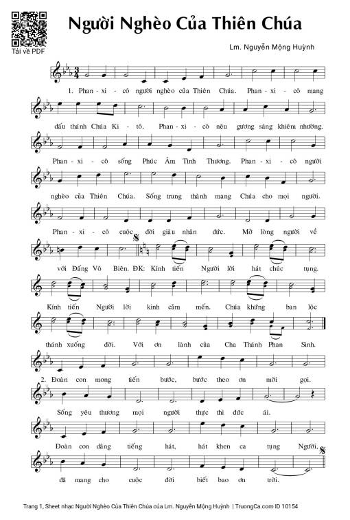 Sheet PDF of Người Nghèo Của Thiên Chúa