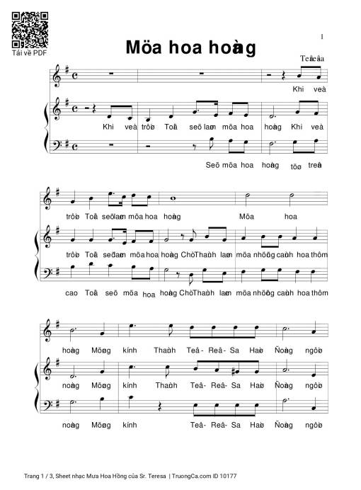 Sheet PDF of Mưa Hoa Hồng