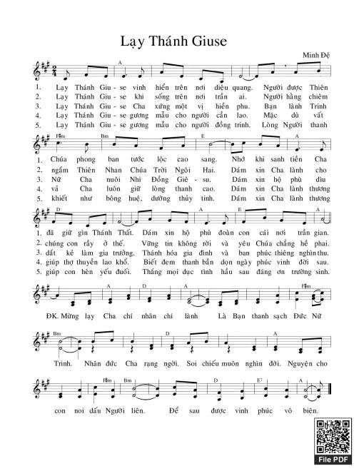 Sheet PDF of Lạy Thánh Giuse