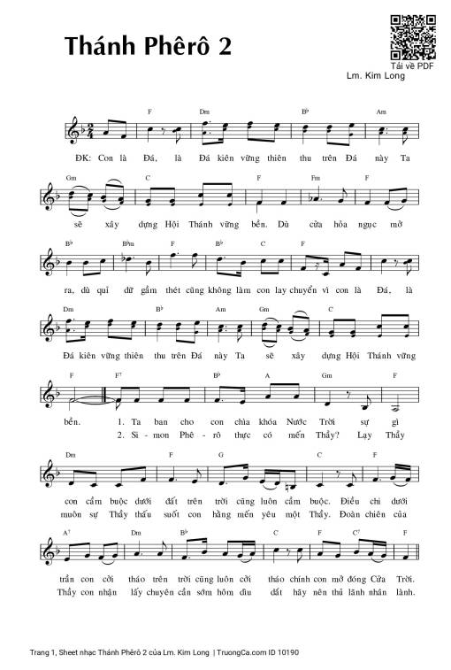 Sheet PDF of Thánh Phêrô 2