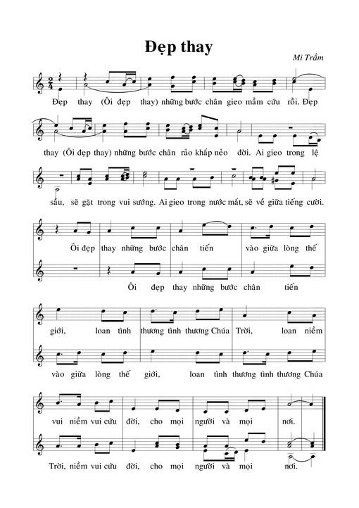Sheet PDF of Đẹp Thay - Lm. Mi Trầm