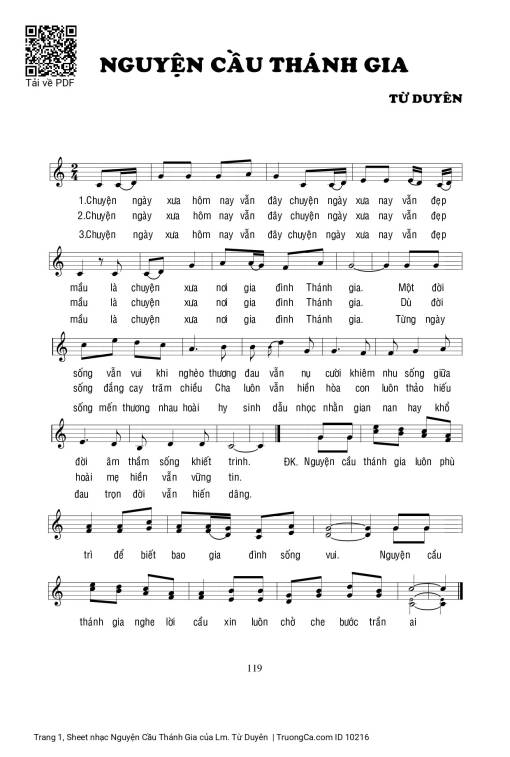 Sheet PDF of Nguyện Cầu Thánh Gia