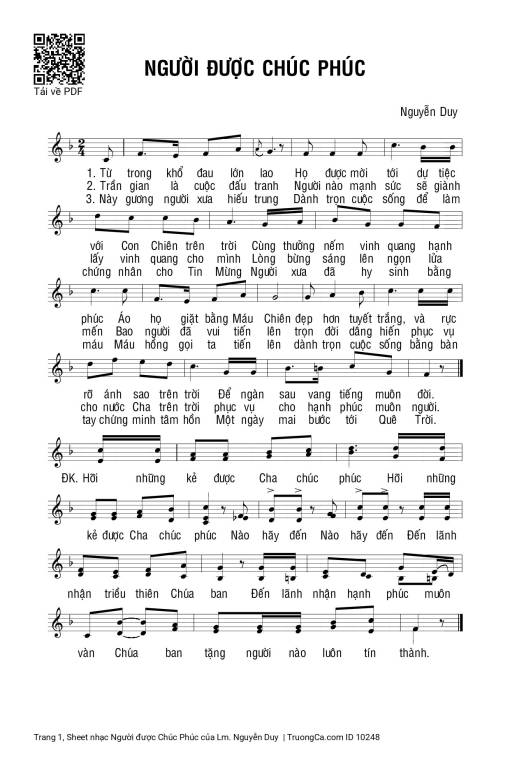 Sheet PDF of Người được Chúc Phúc