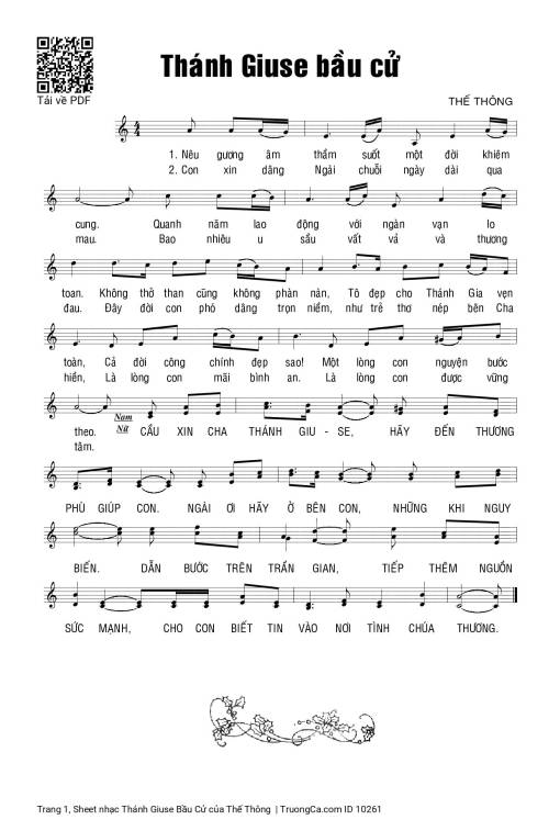 Sheet PDF of Thánh Giuse Bầu Cử