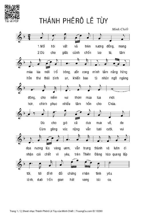 Sheet PDF of Thánh Phêrô Lê Tùy