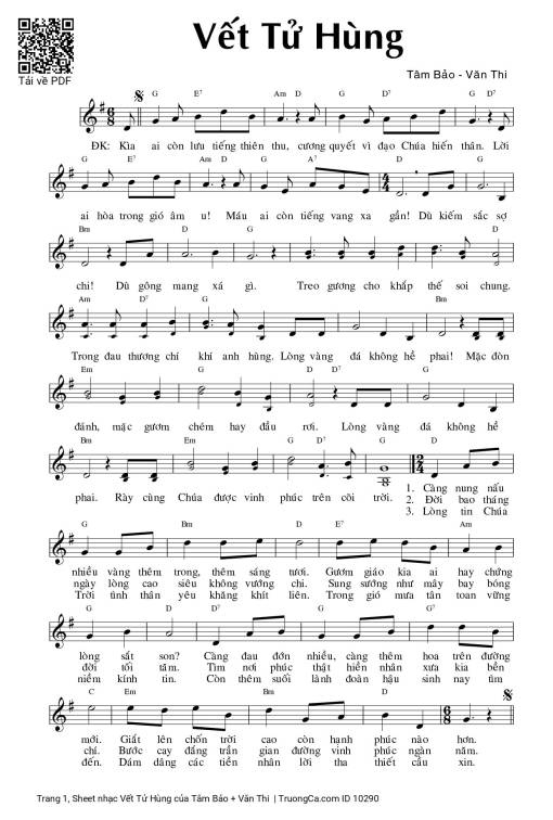 Sheet PDF of Vết Tử Hùng