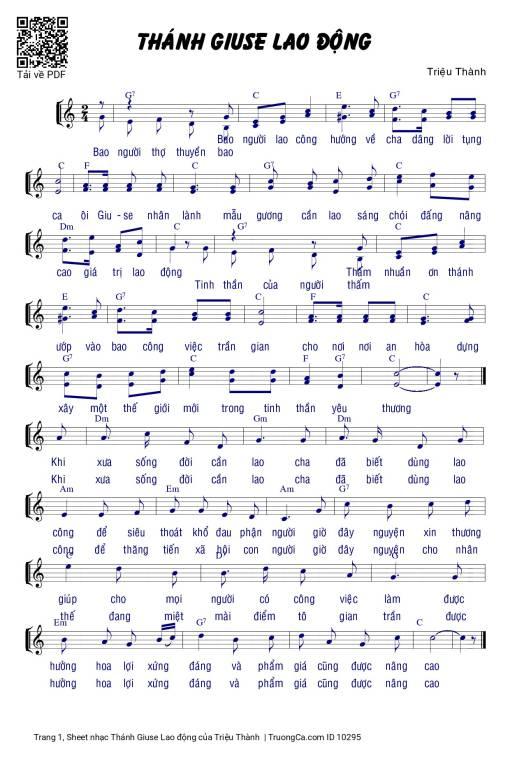 Sheet PDF of Thánh Giuse Lao động