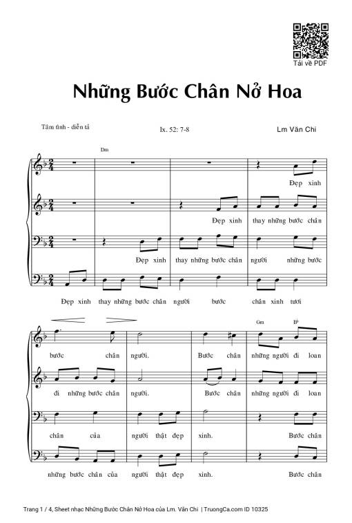 Sheet PDF of Những Bước Chân Nở Hoa