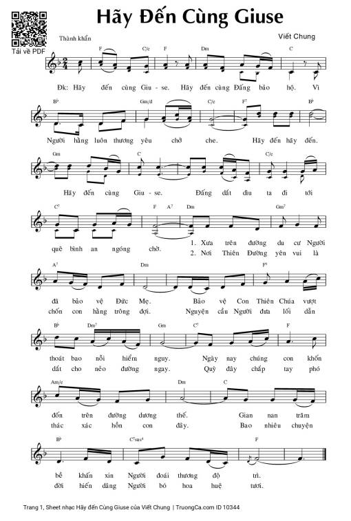 Sheet PDF of Hãy đến Cùng Giuse
