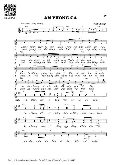 Sheet PDF of An-phong Ca - Viết Chung