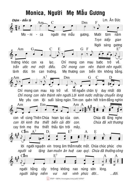 Sheet PDF of Monica Người Mẹ Mẫu Gương
