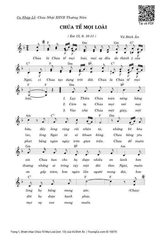 Sheet PDF of Chúa Tể Mọi Loài (est. 13)