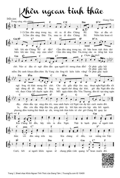 Sheet PDF of Khôn Ngoan Tỉnh Thức