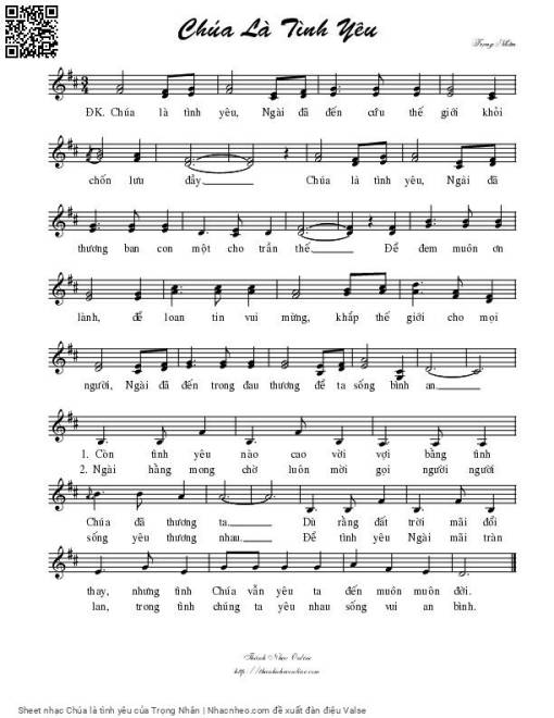 Sheet PDF of Chúa là tình yêu