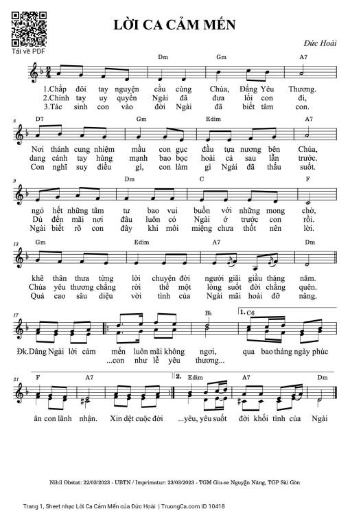 Lời Ca Cảm Mến