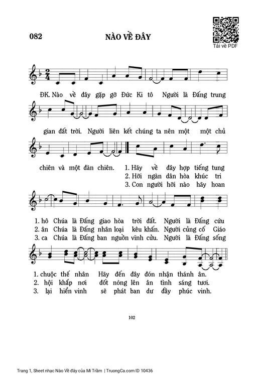 Sheet PDF of Nào Về đây
