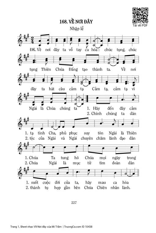 Sheet PDF of Về Nơi đây
