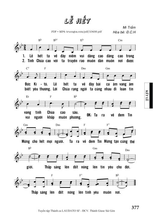 Sheet PDF of Lễ Hết - Mi Trầm