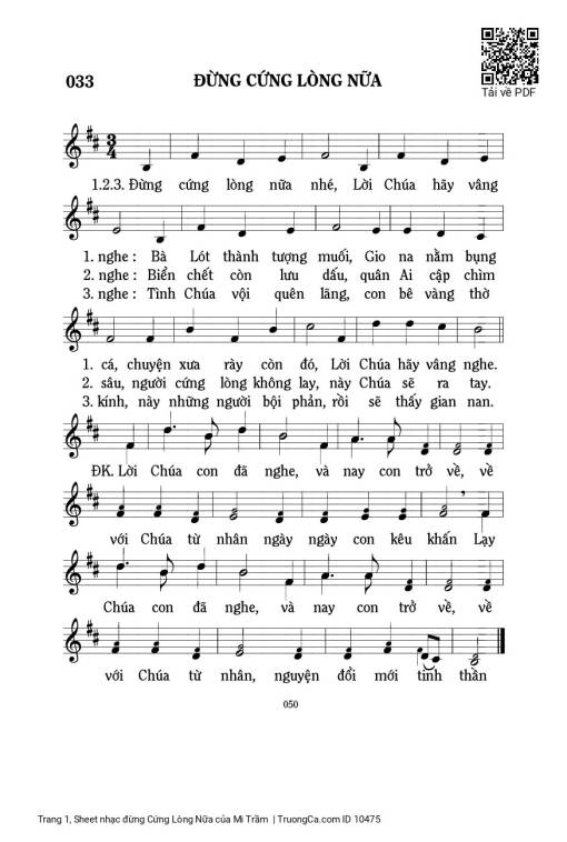 Sheet PDF of đừng Cứng Lòng Nữa